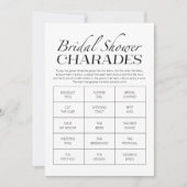 シックな書道ブライダルシャワーキャラデスゲームカード 招待状 (正面)