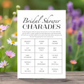 シックな書道ブライダルシャワーキャラデスゲームカード 招待状