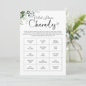 シックな書道ブライダルシャワーキャラデスゲーム 招待状 (スタンド正面)