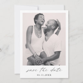 シックな書道ミニマリスト写真エレガントな結婚式 セーブザデート