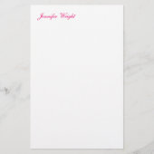 シックな書道ミニマル名前をカスタムする 便箋 (正面)