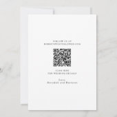 シックな書道モノグラムブラック&ホワイト結婚ズ セーブザデート (裏面)