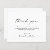 シックな書道予算の葬儀サンキューカード (正面/裏面)