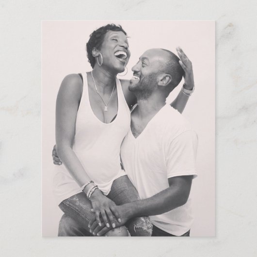 シックな書道写真の予算結婚式招待状 (裏面)