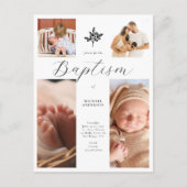 シックな書道写真コラージクロスベビーバプテスマ ポストカード (正面)