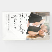 シックな書道写真モダンリハーサルディナー 横断幕 (横)