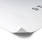 シックな書道写真結婚のウェルカムサイン ポスター (角)