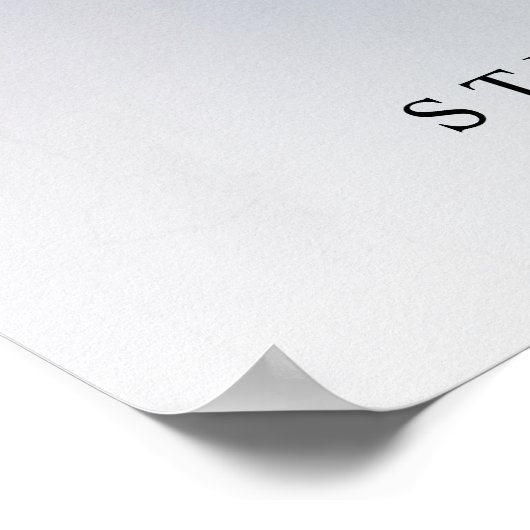 シックな書道写真結婚のウェルカムサイン ポスター (角)