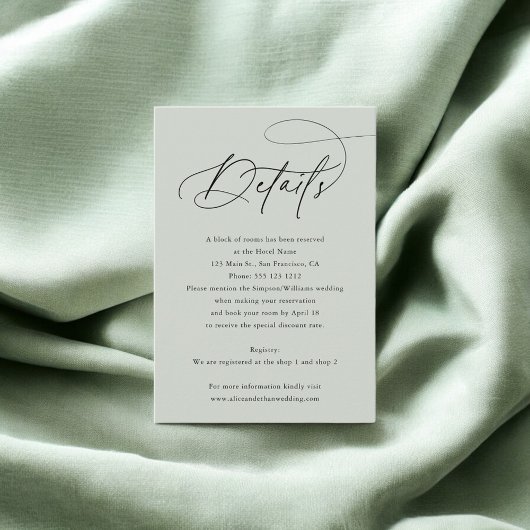 シックな書道写真結婚の詳細 エンクロージャーカード