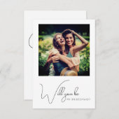 シックな書道写真花嫁付きカード サンキューカード (正面/裏面)