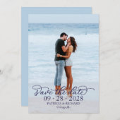 シックな書道写真Save The Date 招待状 (正面/裏面)