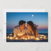 シックな書道台本結婚写真 サンキューカード (裏面)