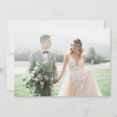 シックな書道台本結婚写真 サンキューカード (裏面)