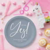 シックな書道彼女が言ったYes婚約パーティ ペーパープレート (パーティー)