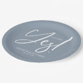 シックな書道彼女が言ったYes婚約パーティ ペーパープレート (アングル)