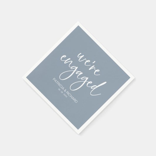 シックな書道私たちは婚約した婚約パーティ スタンダードカクテルナプキン (角)