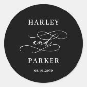 シックな書道結婚式の引き出物シール ラウンドシール (正面)