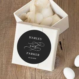 シックな書道結婚式の引き出物シール ラウンドシール