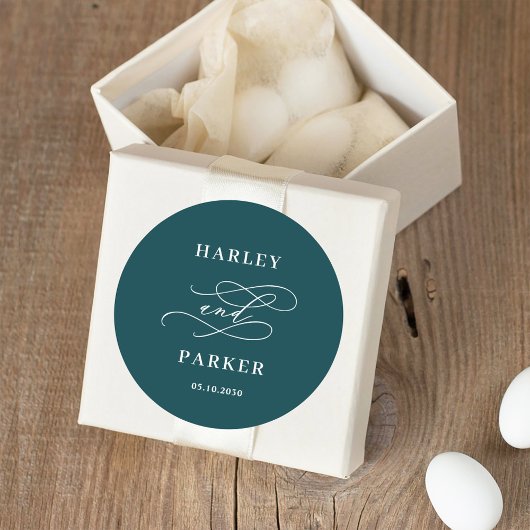 シックな書道結婚式の引き出物シール ラウンドシール