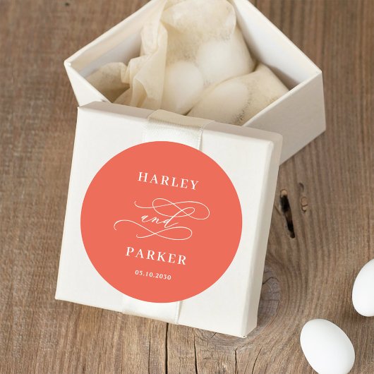 シックな書道結婚式の引き出物シール ラウンドシール