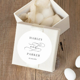 シックな書道結婚式の引き出物シール ラウンドシール