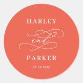 シックな書道結婚式の引き出物シール ラウンドシール (正面)