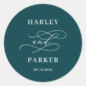 シックな書道結婚式の引き出物シール ラウンドシール (正面)