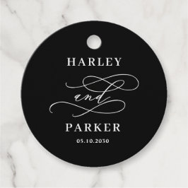 シックな書道結婚式の引き出物ラベル フェイバータグ