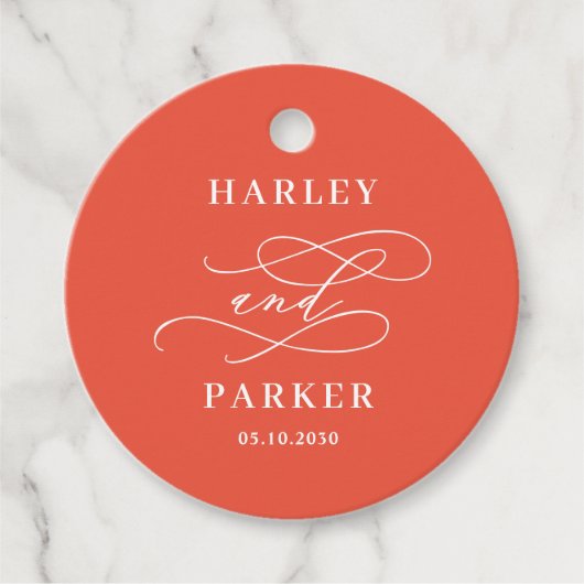 シックな書道結婚式の引き出物ラベル フェイバータグ (正面)