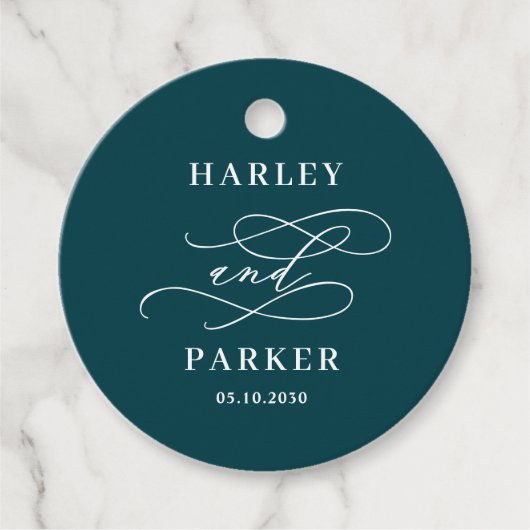 シックな書道結婚式の引き出物ラベル フェイバータグ (正面)