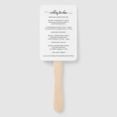 シックな書道結婚式の日のタイムライン ハンドファン (裏面)