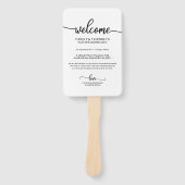 シックな書道結婚式の日のタイムライン ハンドファン (正面)