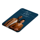 シックな書道結婚式の日付写真を保存 マグネット (左側)