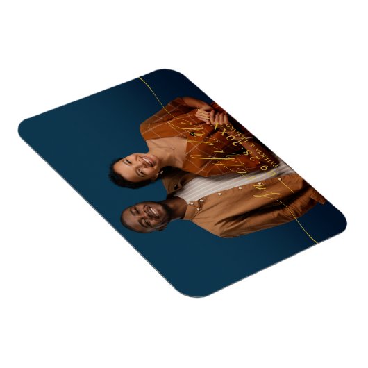 シックな書道結婚式の日付写真を保存 マグネット (右側)