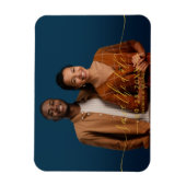シックな書道結婚式の日付写真を保存 マグネット (縦)