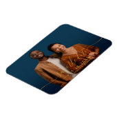 シックな書道結婚式の日付写真を保存 マグネット (左側)