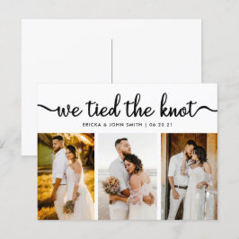 シックな書道Knot Photo Elopmentを結んだ 案内ポストカード