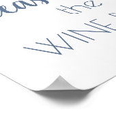 シックな書 |ほこりっぽいブルーワインボトルの看板 ポスター (角)