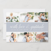 シックな書 | フォトコラージュ結婚の感謝 サンキューカード (正面)