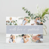 シックな書 | フォトコラージュ結婚の感謝 サンキューカード (スタンド正面)