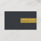 シックな最小主義のシンプルな金ゴールドの名前タブCEOの創設者 名刺 (正面)