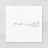 シックな最小主義のプロフェッショナル スクエア名刺 (裏面)