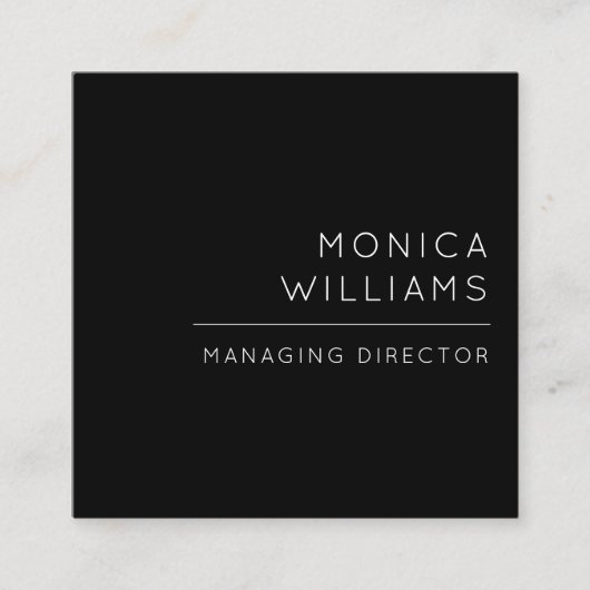 シックな最小主義のプロフェッショナル スクエア名刺 (正面)