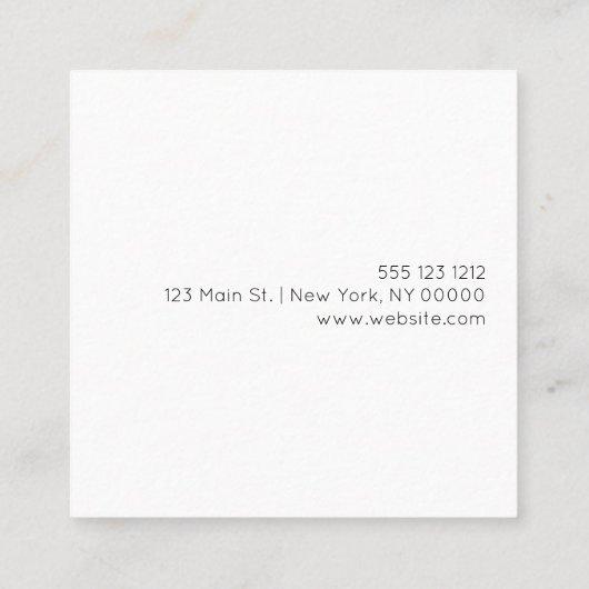 シックな最小主義のプロフェッショナル スクエア名刺 (裏面)