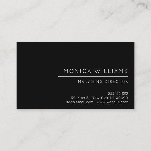 シックな最小主義のプロフェッショナル 名刺 (正面)