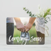 シックな期待 |写真妊娠のお知らせ 案内状 (スタンド正面)