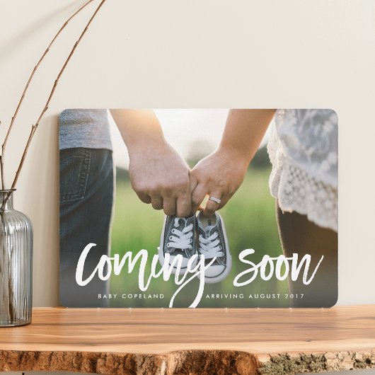 シックな期待 |写真妊娠のお知らせ 案内状