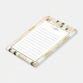 シックな木モノグラムのメモ帳からのノート ポストイット (アングル)