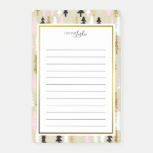 シックな木モノグラムのメモ帳からのノート