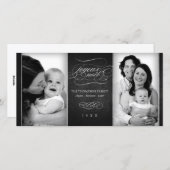 シックな木炭"Joyeux Noël"の写真カード シーズンカード (正面/裏面)